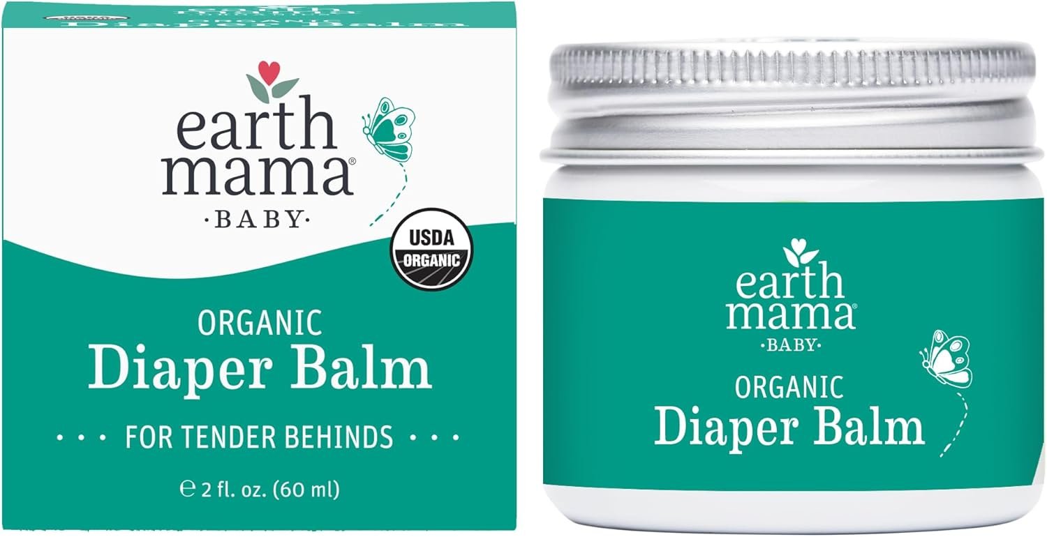 Earth Mama Organic Diaper Balm 2-Ounce | Diaper Cream for Baby | EWG Verified, Petroleum & Artificial Fragrance-Free with Calendula for Sensitive Skin