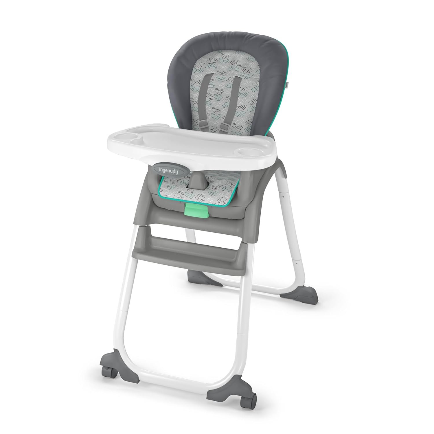 Ingenuity Full Course 6-in-1 High Chair – Baby to 5 Years Old, 6 Convertible Modes, 2 Dishwasher Safe Trays – Astro, 13108
