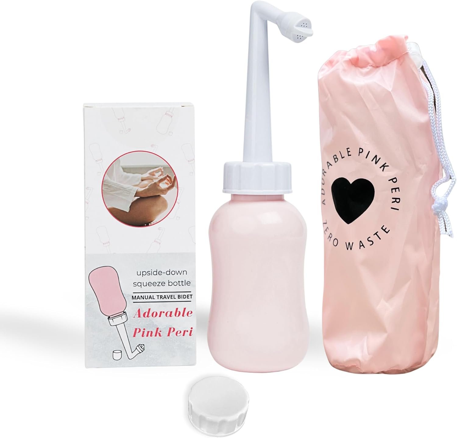 Bottle – Portable Bidet Postpartum Care Water Squeeze Spray for Pain Relief Tears Hemorrhoids After Birth + Period Care Menstrual Cup Buddy 300 ml (10 oz)