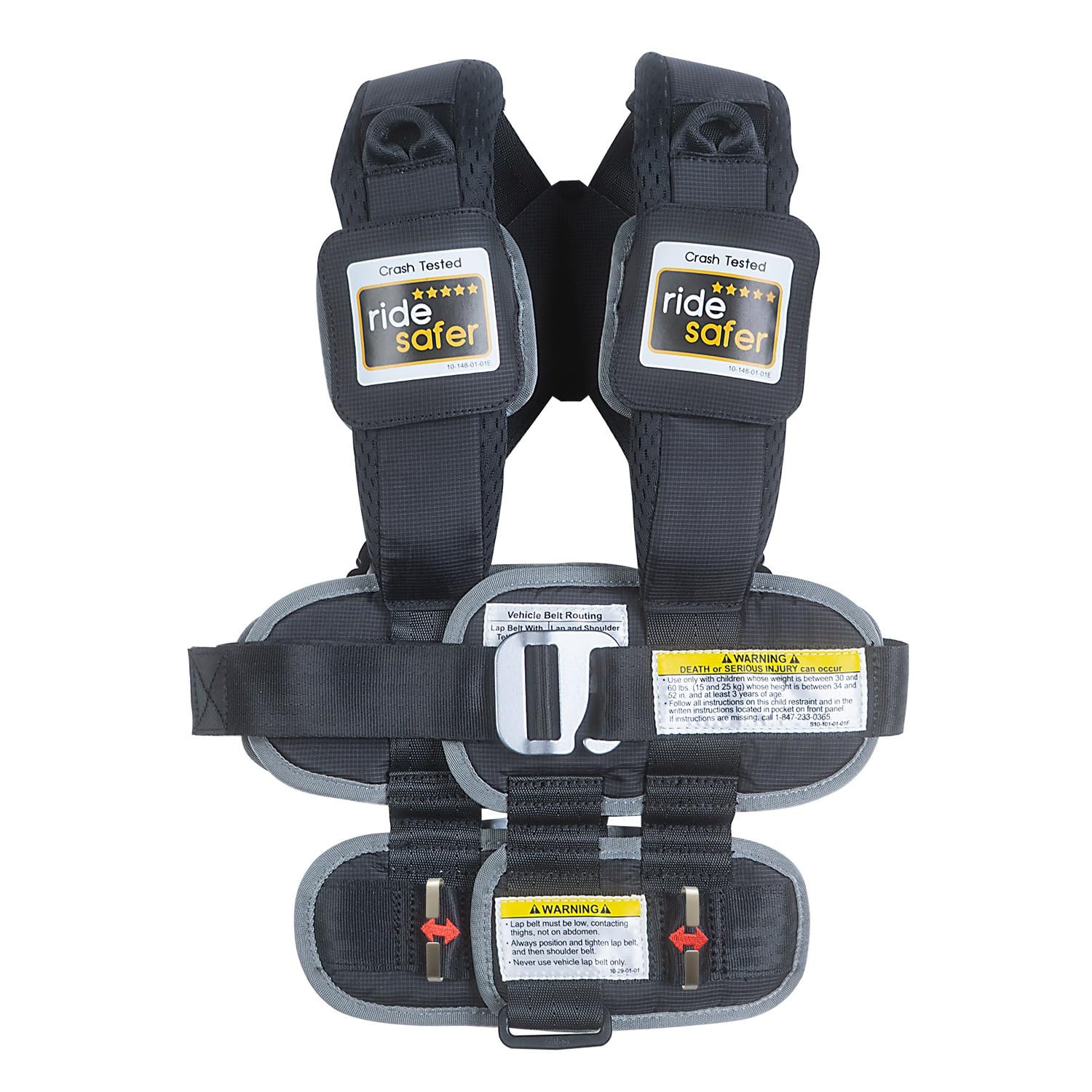 RideSafer – Small Black, Lightweight, Compact, Portable Car Seat – Perfect for Travel and Everyday Child Safety