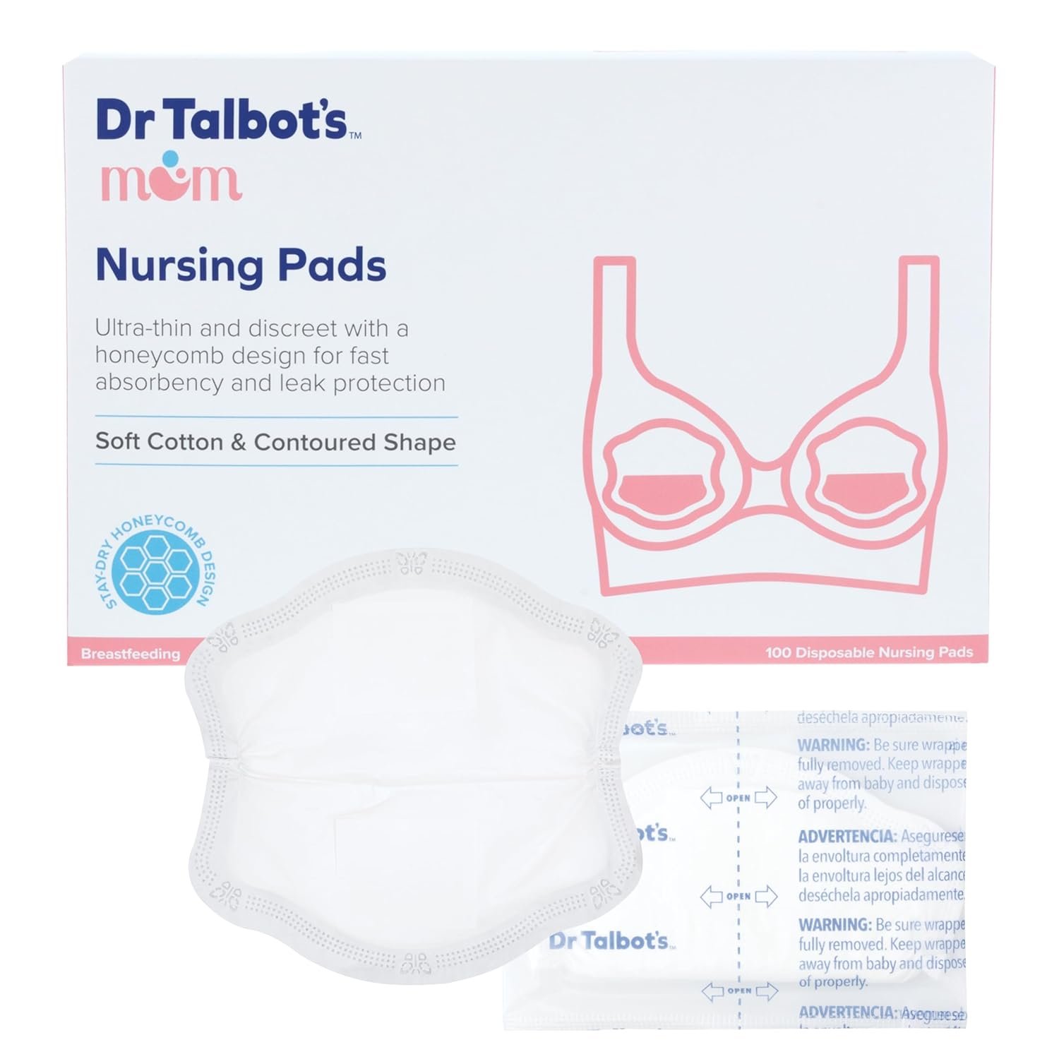 Dr. Talbot’s Mom Discreet and Ultra-Thin Disposable Nursing Pads for Breastfeeding Moms – 100 Count – Breastfeeding Essentials
