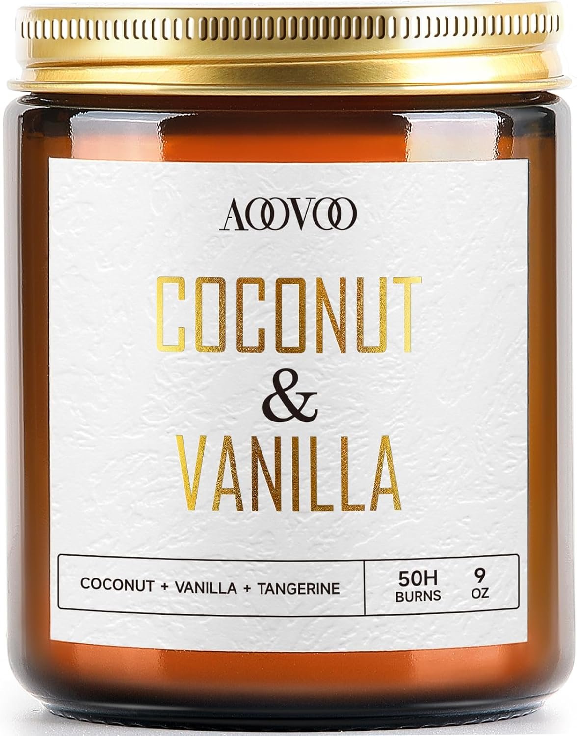 AOOVOO Coconut Vanilla Candles – 9 oz Scented Candles, Aromatherapy Candle, Soy Candle for Home Scented