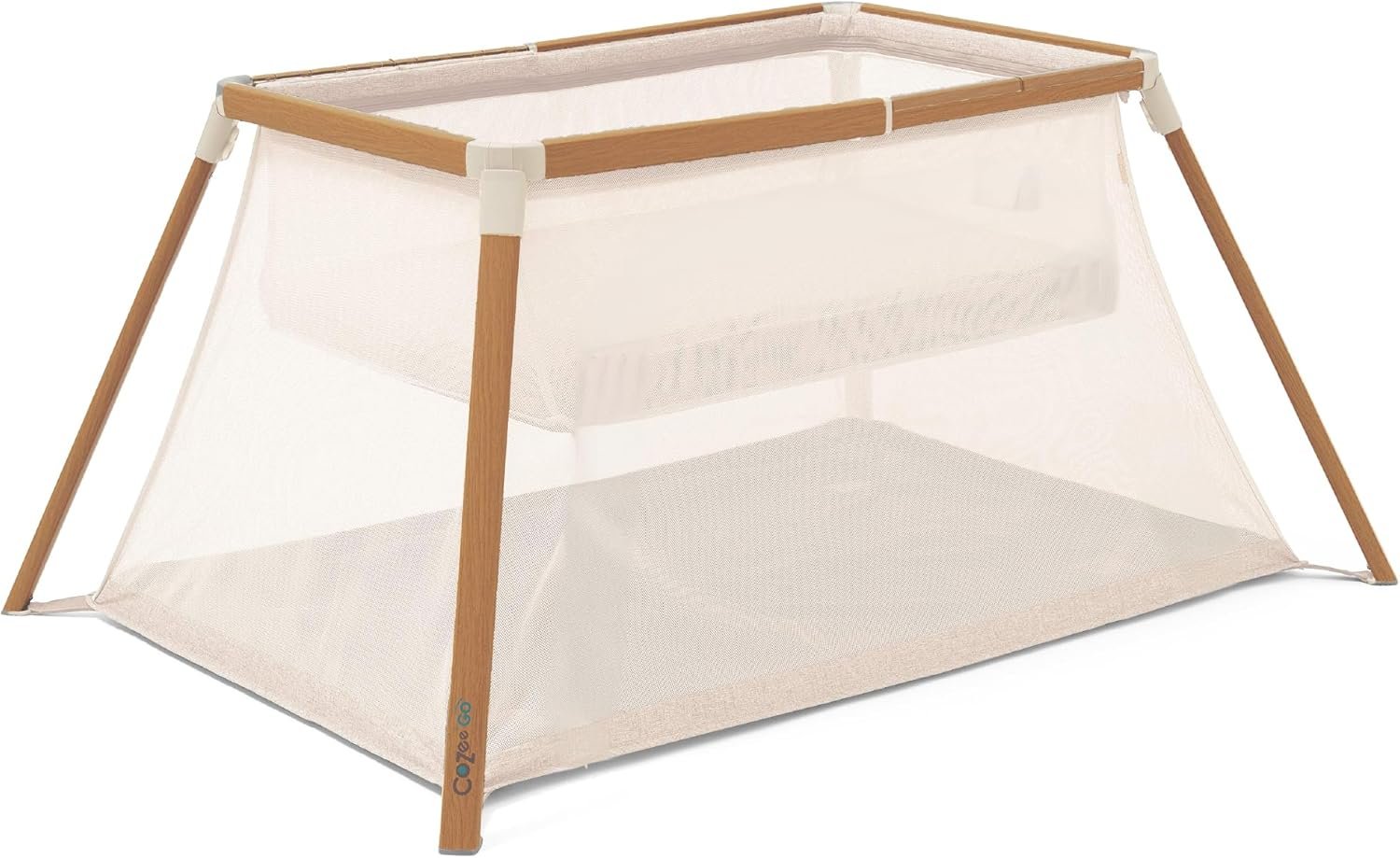 Tutti Bambini CoZee® Go 3-in-1 Bassinet, Baby Playpen & Travel Crib with Mattress Included – Lightweight, Breathable & Foldable Baby Play Pen from Birth to 3 Years (Walnut & Ecru)