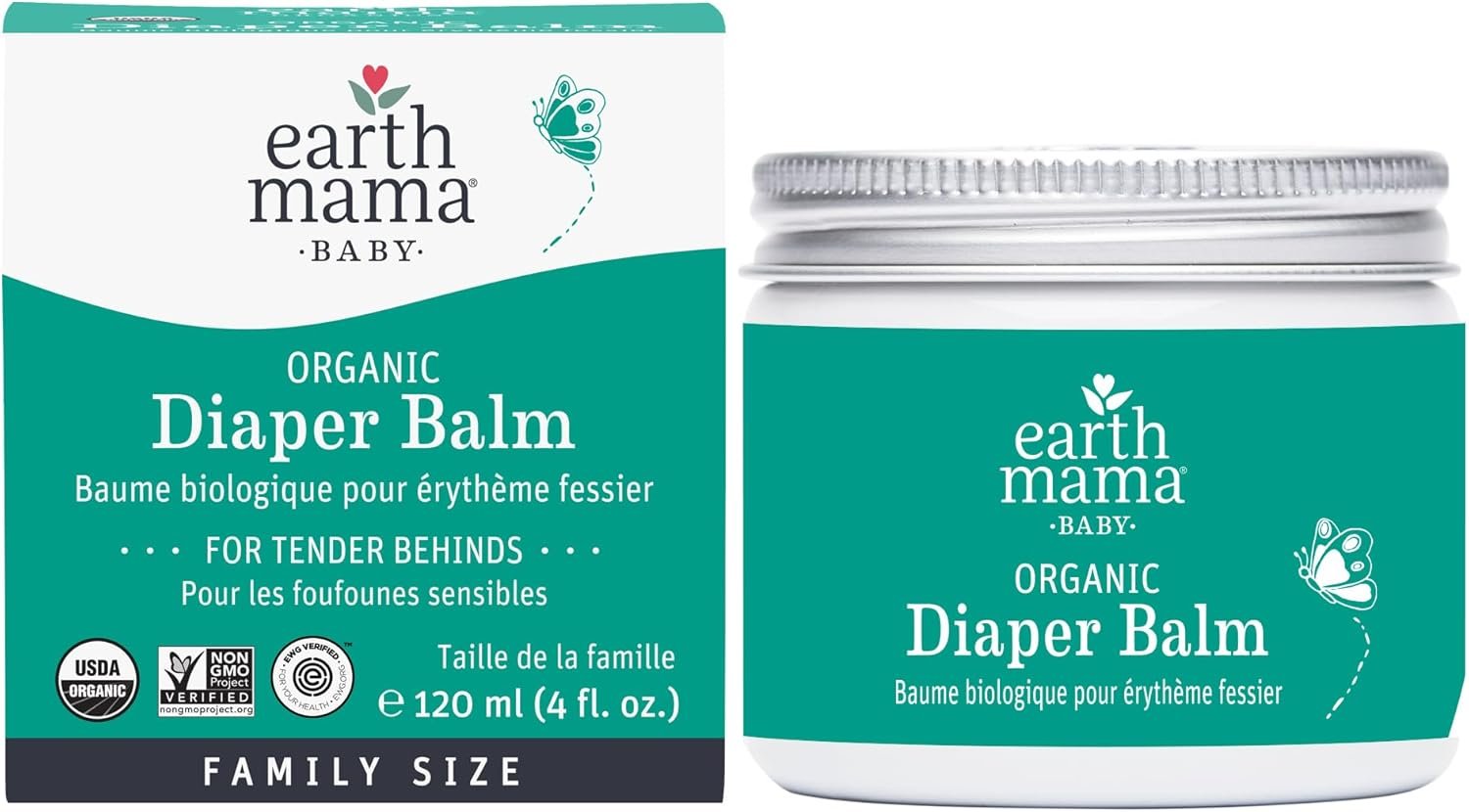 Earth Mama Organic Economy Size Diaper Balm | Diaper Cream for Baby | EWG Verified, Petroleum & Artificial Fragrance-Free with Calendula for Sensitive Skin, 4-Fluid Ounce