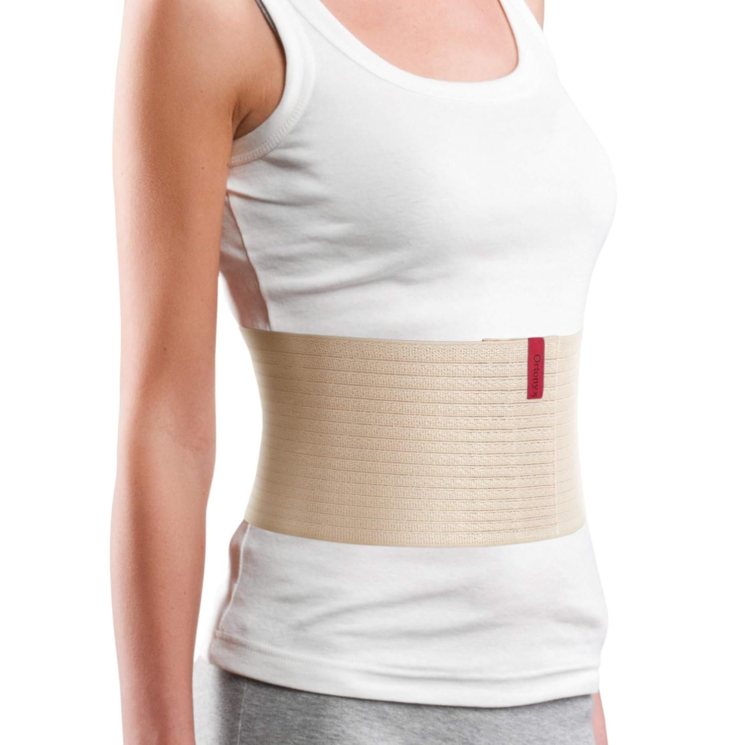 ORTONYX 6.25″ Abdominal Binder for Men and Women/Postpartum Post-operative Post-surgery Wrap/Abdomen Navel Umbilical Hernia Support Belt / 524006 Beige S/M