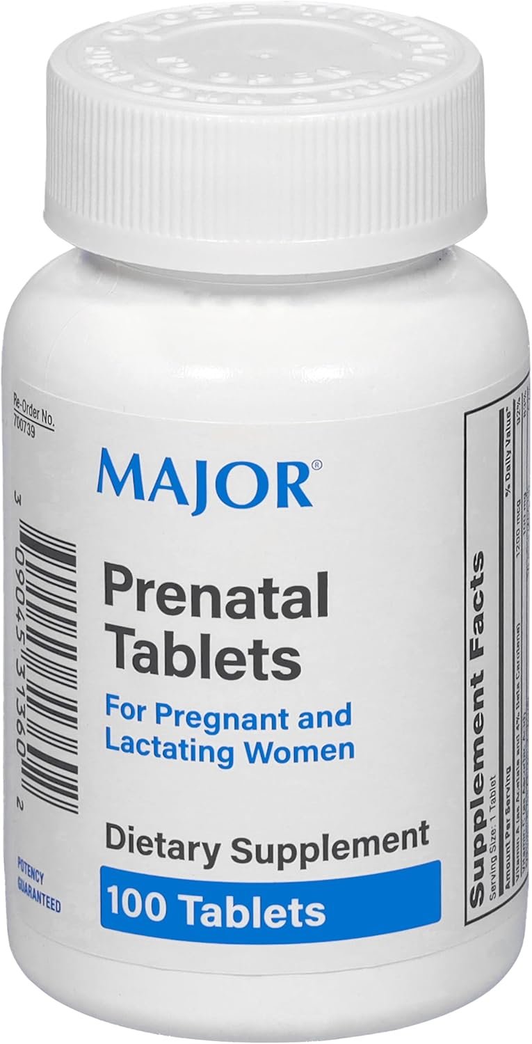MAJOR Prenatal Tablets for Pregnant and Lactating Women – Dietary Supplement – 100 Count
