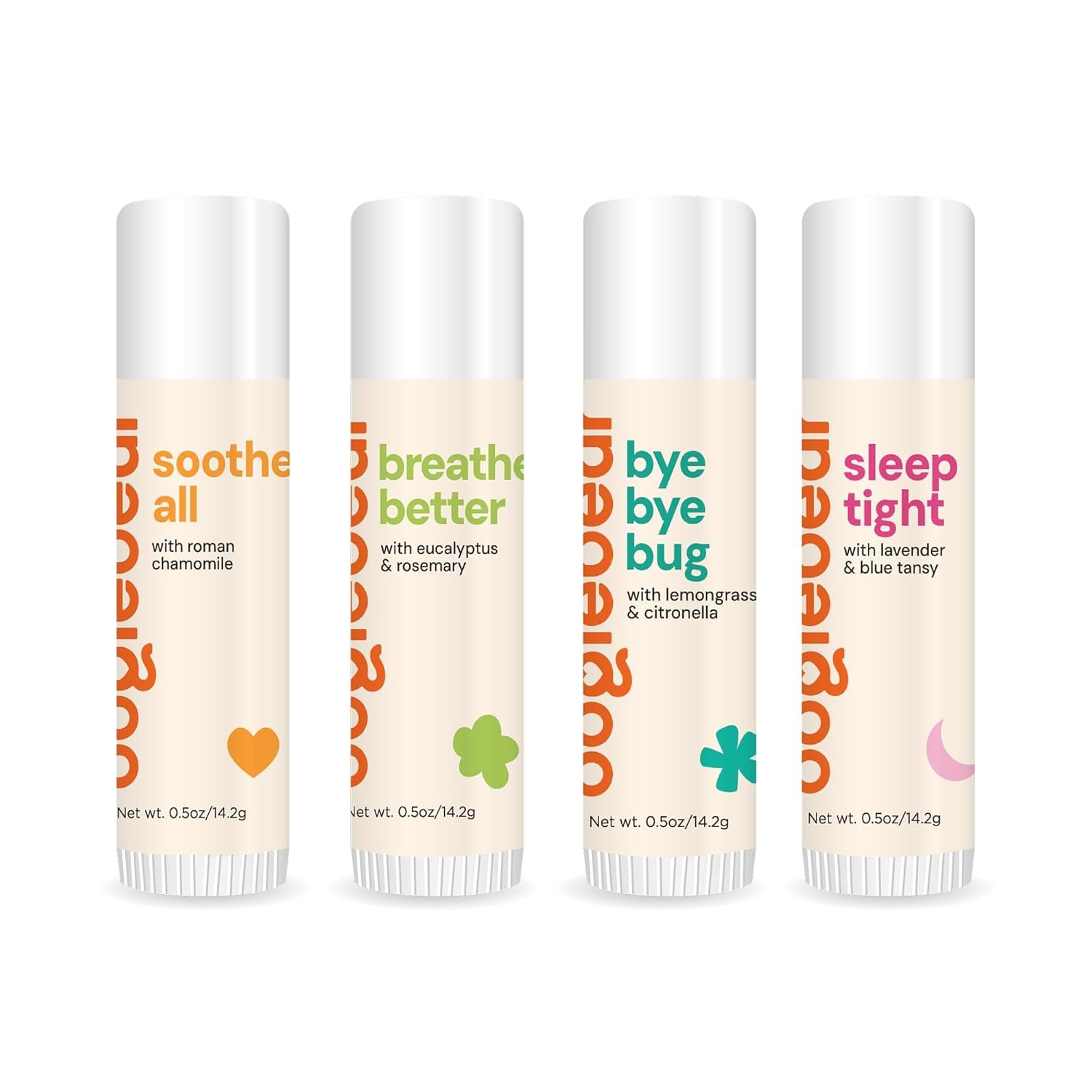 oogiebear Organic Baby Balm 4-Pack – Nose-to-Toe, Breathing Rub, Bug Away & Sleep Balm – Natural & Organic Soothing Care for Babies & Toddlers