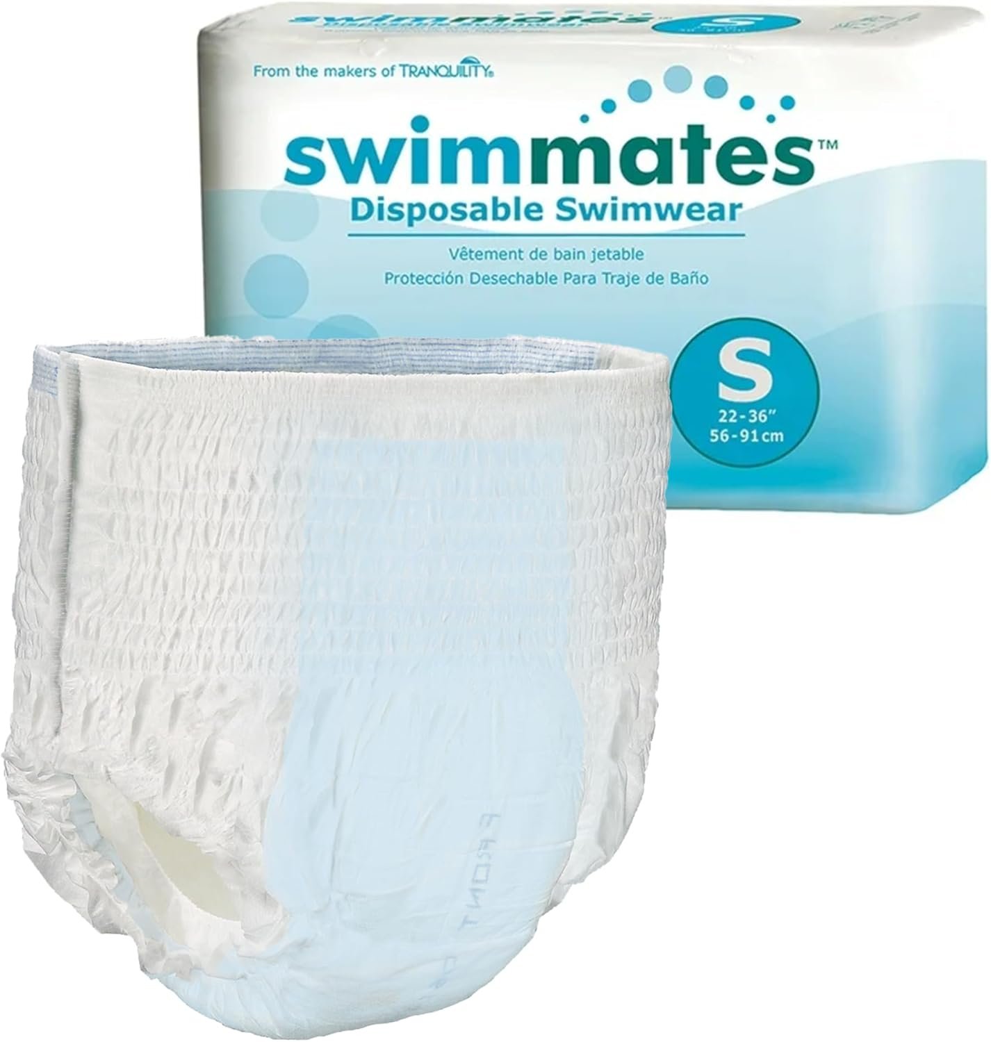 Swimmates Adult Swim Underwear, Pull-up with Tear-Away Side Seams, Unisex, Disposable, Youth XL (22″- 36″ Waist) Adult Small, 22 Count (Pack of 1)