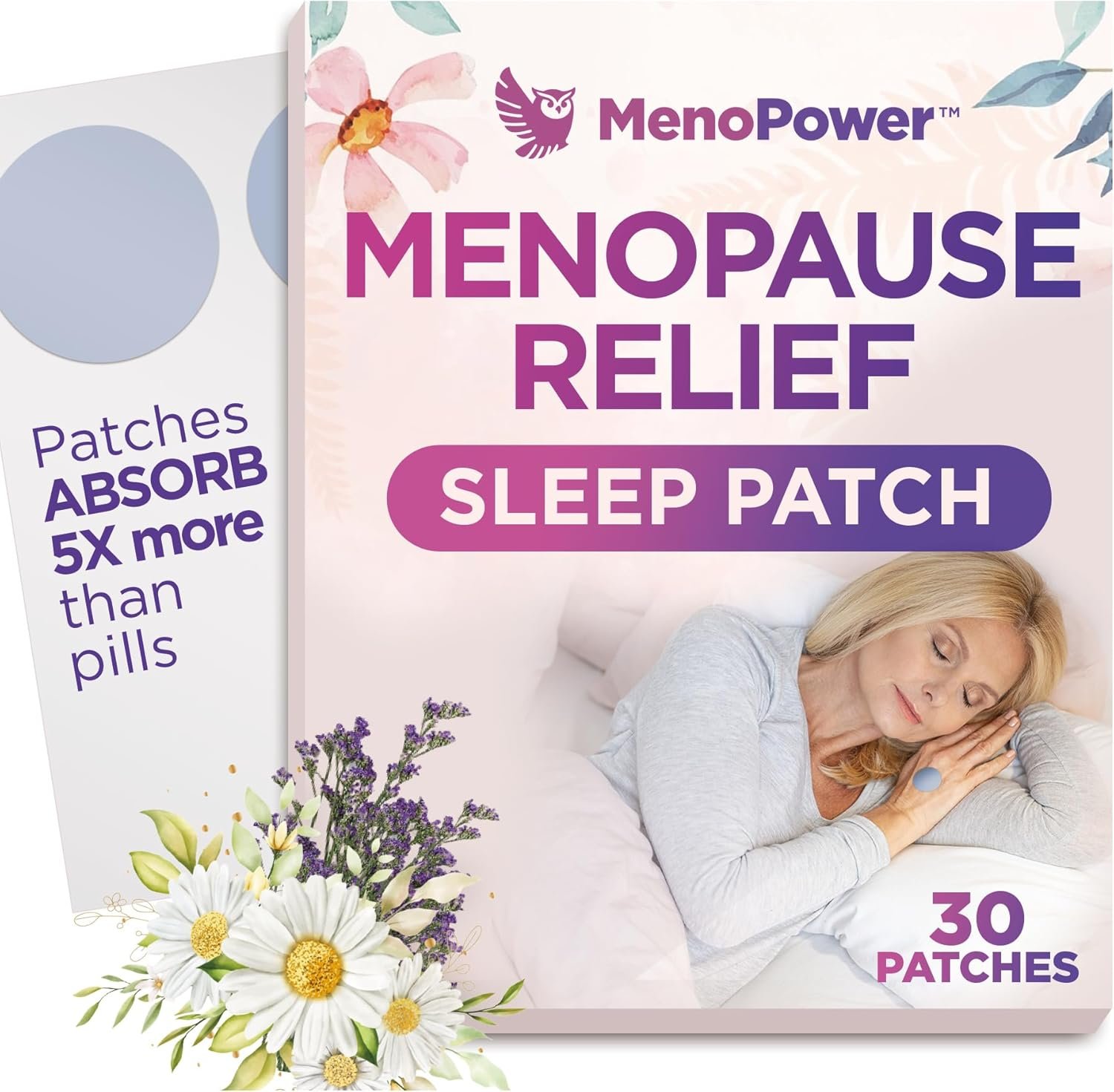 Cooling Sleep Patch with Melatonin for Menopause Relief, Hot Flash Relief & Night Sweats | Menopause Patches for Women – Cooling Patch for Hot Flashes, Menopause Cooling Product for Better Sleep