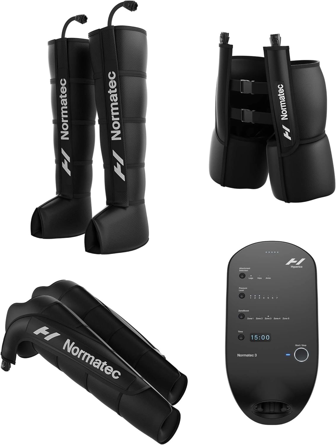 Hyperice Normatec 3 – Recovery System with Patented Dynamic Compression Massage Technology (Normatec 3 Full Body (Standard Legs + Hips + Arms)