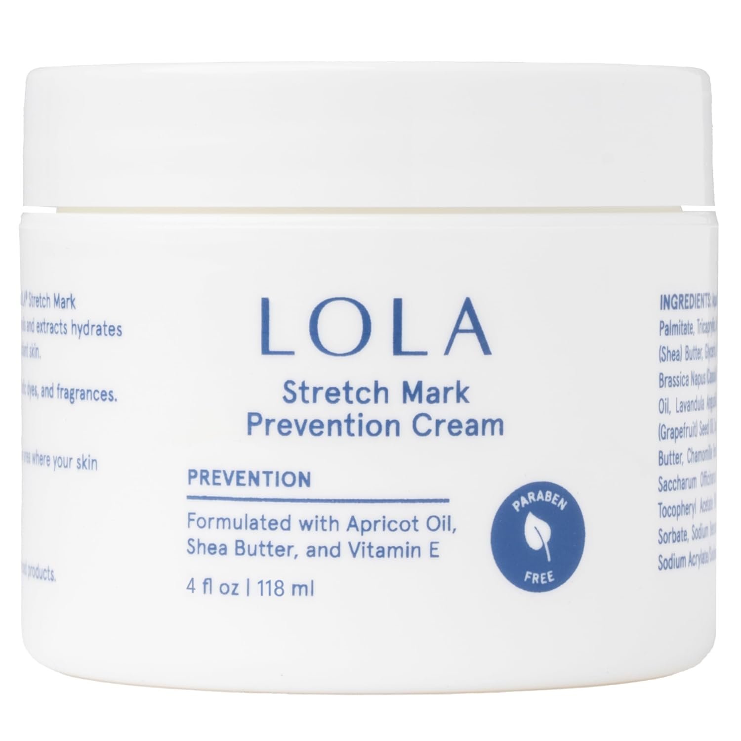 LOLA Stretch Mark Prevention Cream – Hydrating Cocoa Butter Body Oil After Shower – Firming Skin Elasticity for Maternity – Hypoallergenic Scar Cream for Surgical Scars – 4 Fl Oz, Pack of 1