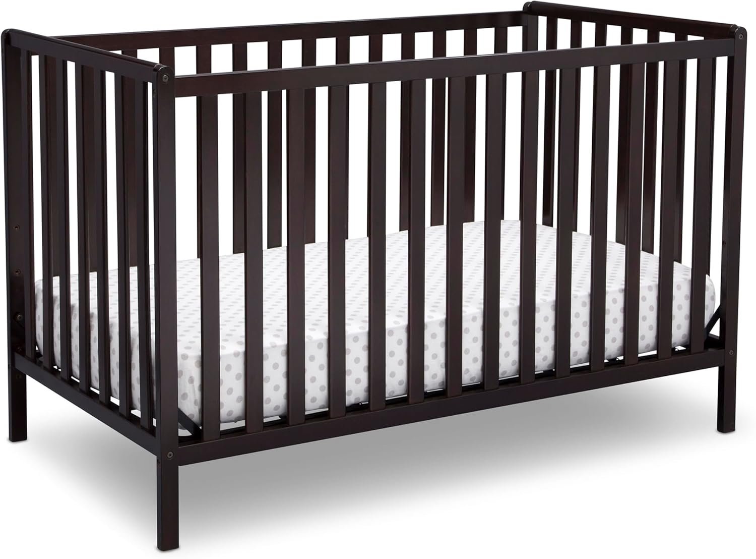 Delta Children Heartland 4-in-1 Convertible Crib – Greenguard Gold Certified, Dark Chocolate
