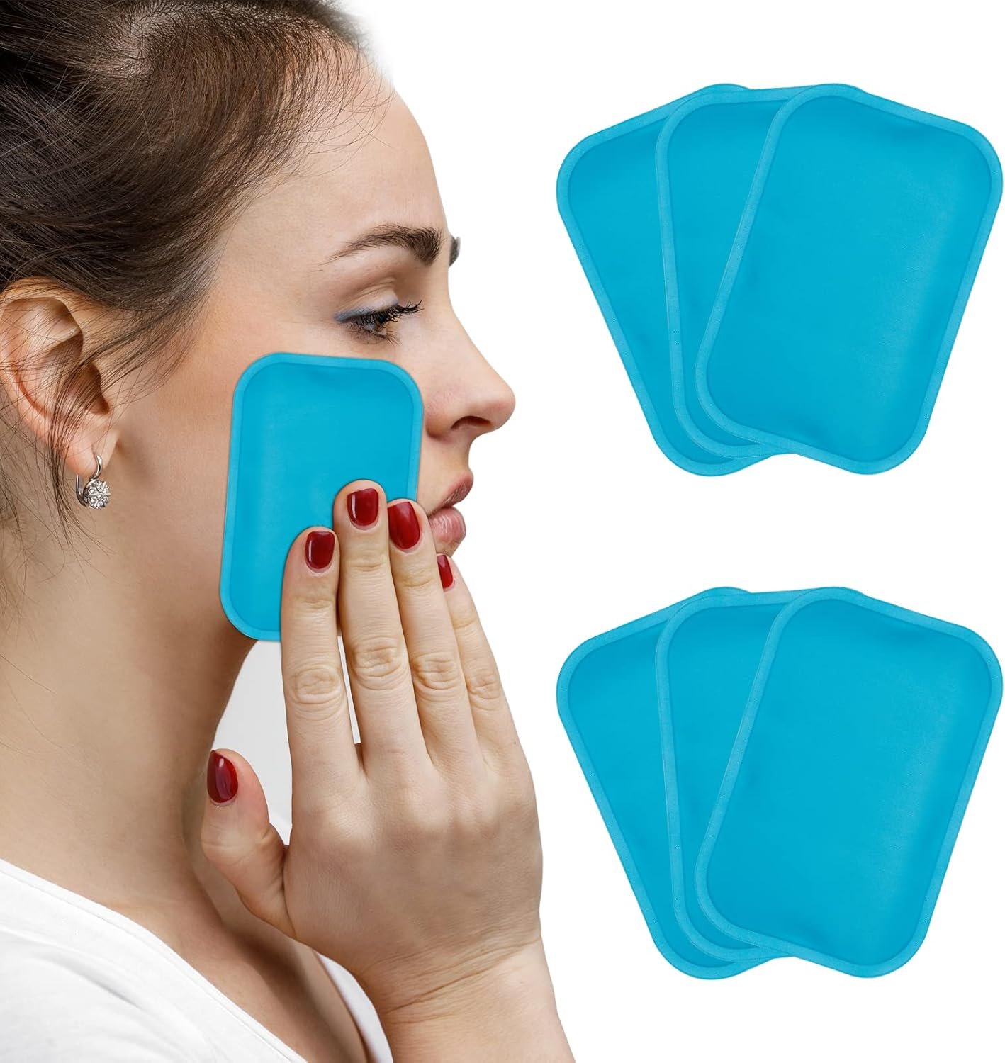 Small Ice Packs, 6 Pcs, Reusable Mini Gel Cold Packs for Injuries, Hot Cold Compress for Kid’s Boo Boos, Headaches, Wisdom Teeth, Breastfeeding, Pain Relief, Fever, Mosquito Bite, First Aid 3″ X 4.5″