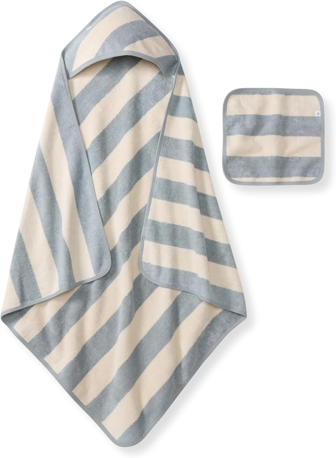 Burt’s Bees Baby Hooded Woven Terry Towels Organic Cotton, Unisex Bath Essentials, Soft Nursery Towel for Infants, Toddlers, Kids