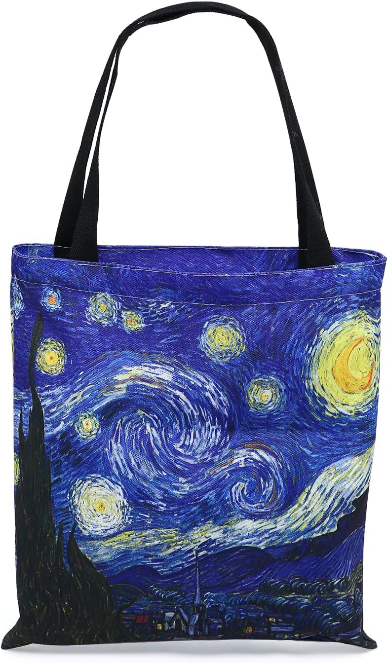 Canvas Tote Bag for Commuting, Foldable Travel Tote Bag Beach Bag Reusable Grocery Bags for Men Women, 13.4 x 14.2 Inch