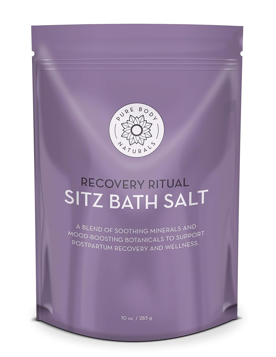 Pure Body Naturals Sitz Bath Salt – Postpartum Care and Hemorrhoid Treatment – Natural Soak for Self Care and Hemmoroid Treatment – Post Partum Essentials, 10 Oz