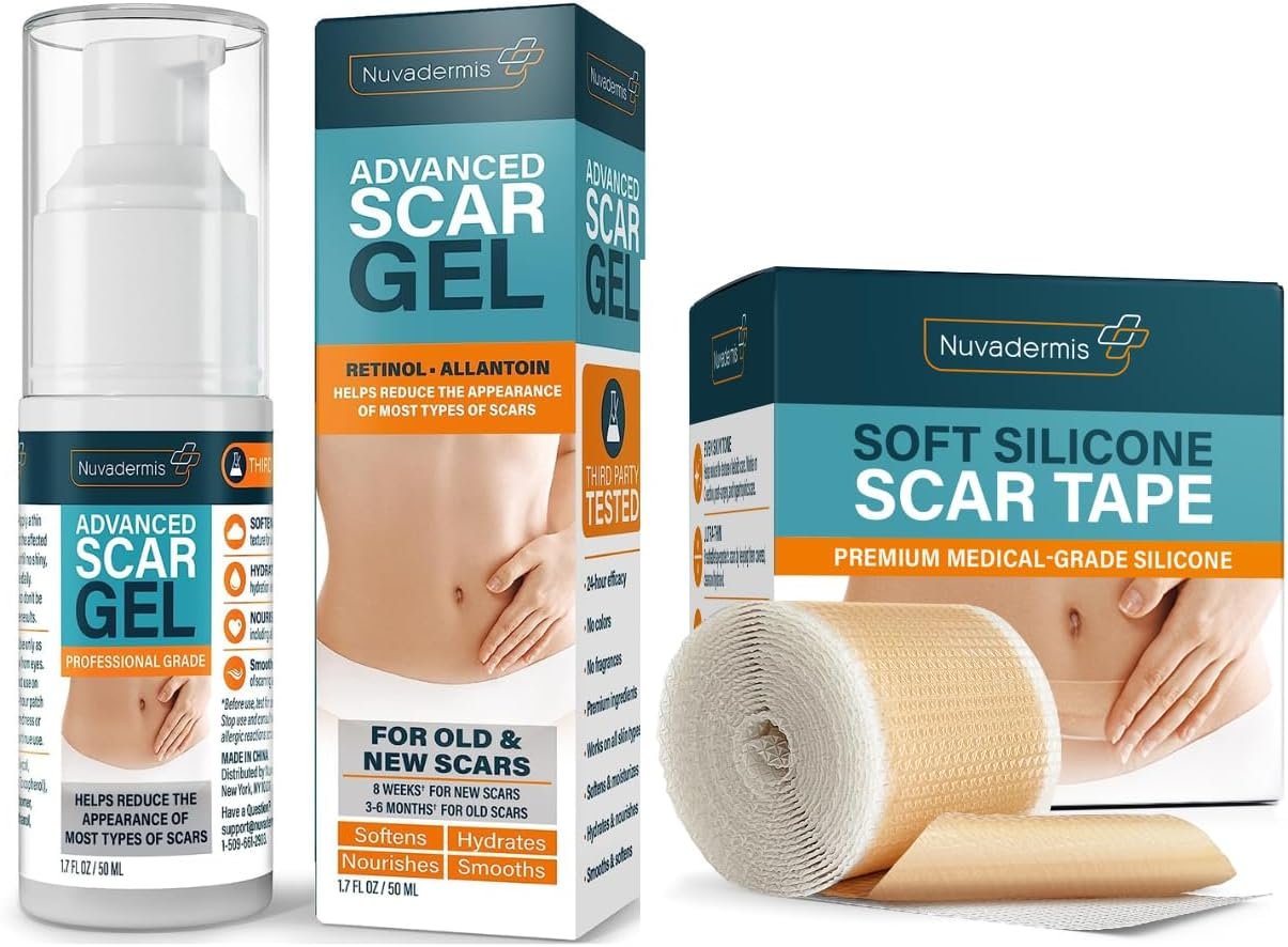 Nuvadermis Scar Care Bundle – Advanced Scar Gel & Silicone Scar Tape