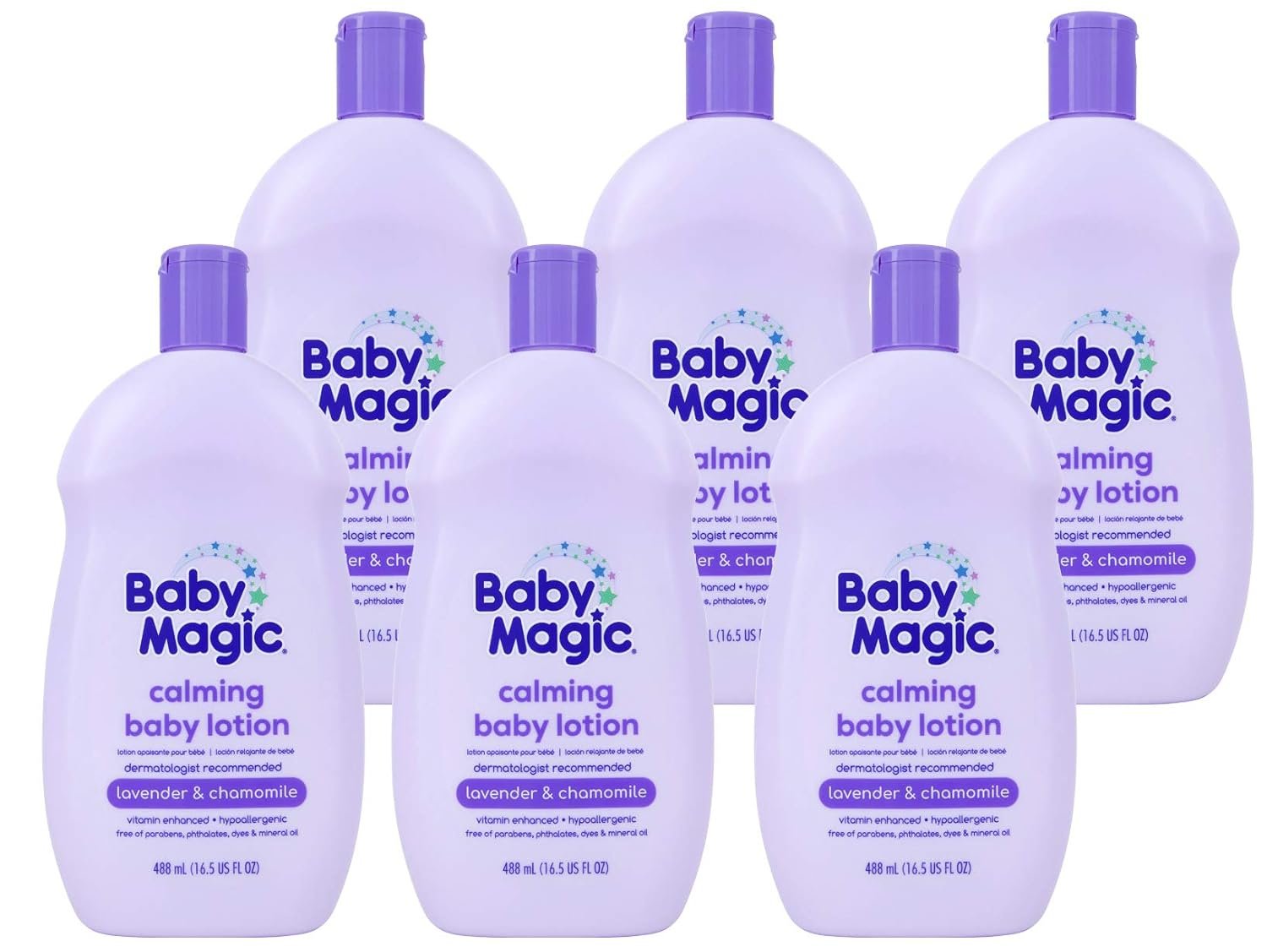 Baby Magic Calming Lotion | Helps Comfort and Relax Before Bedtime | Lavender & Chamomile | 16.5 fl oz. (6 Pack)