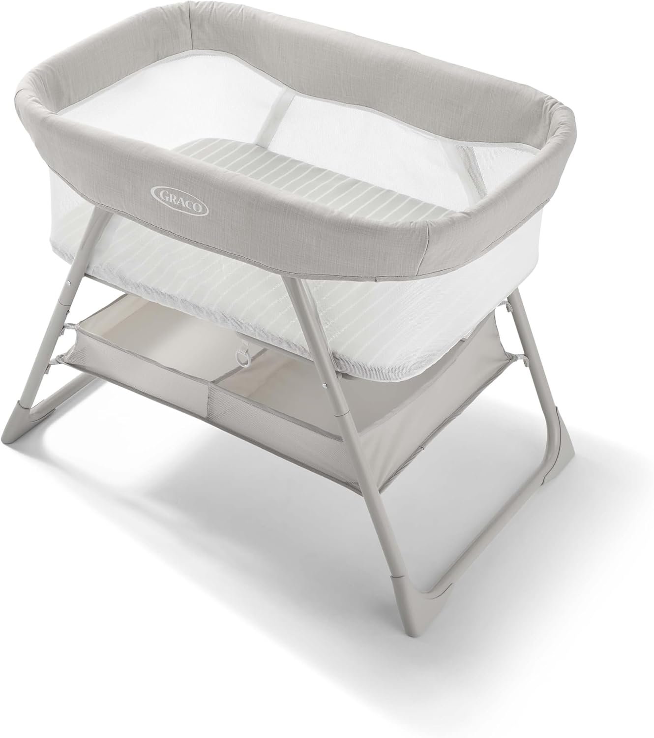 Graco DreamMore Bedside, Newborn, Travel, Portable Bassinet for Newborn Babies to 6 Months, Willow