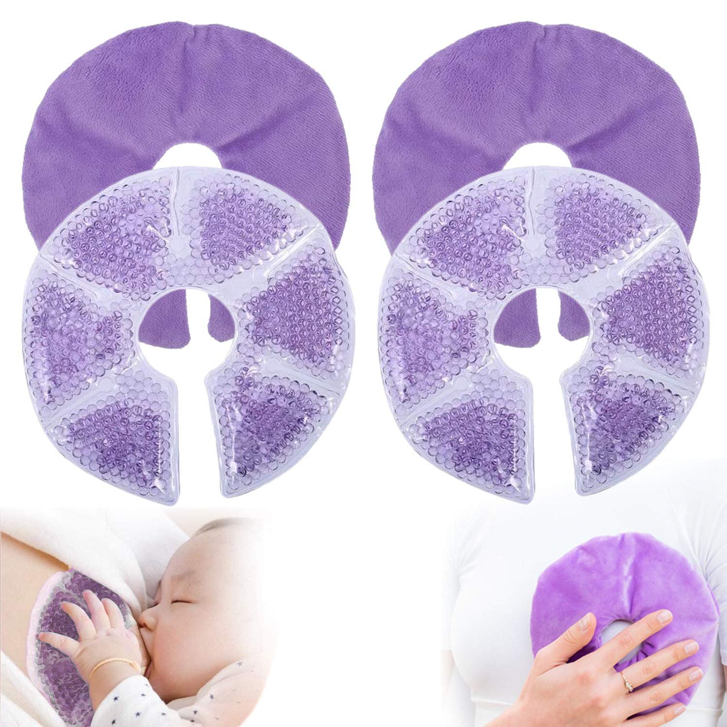 Breast Therapy Pads – Hot & Cold Gel Pads for Breastfeeding & Postpartum Recovery, Pain Relief for Mastitis & Engorgement