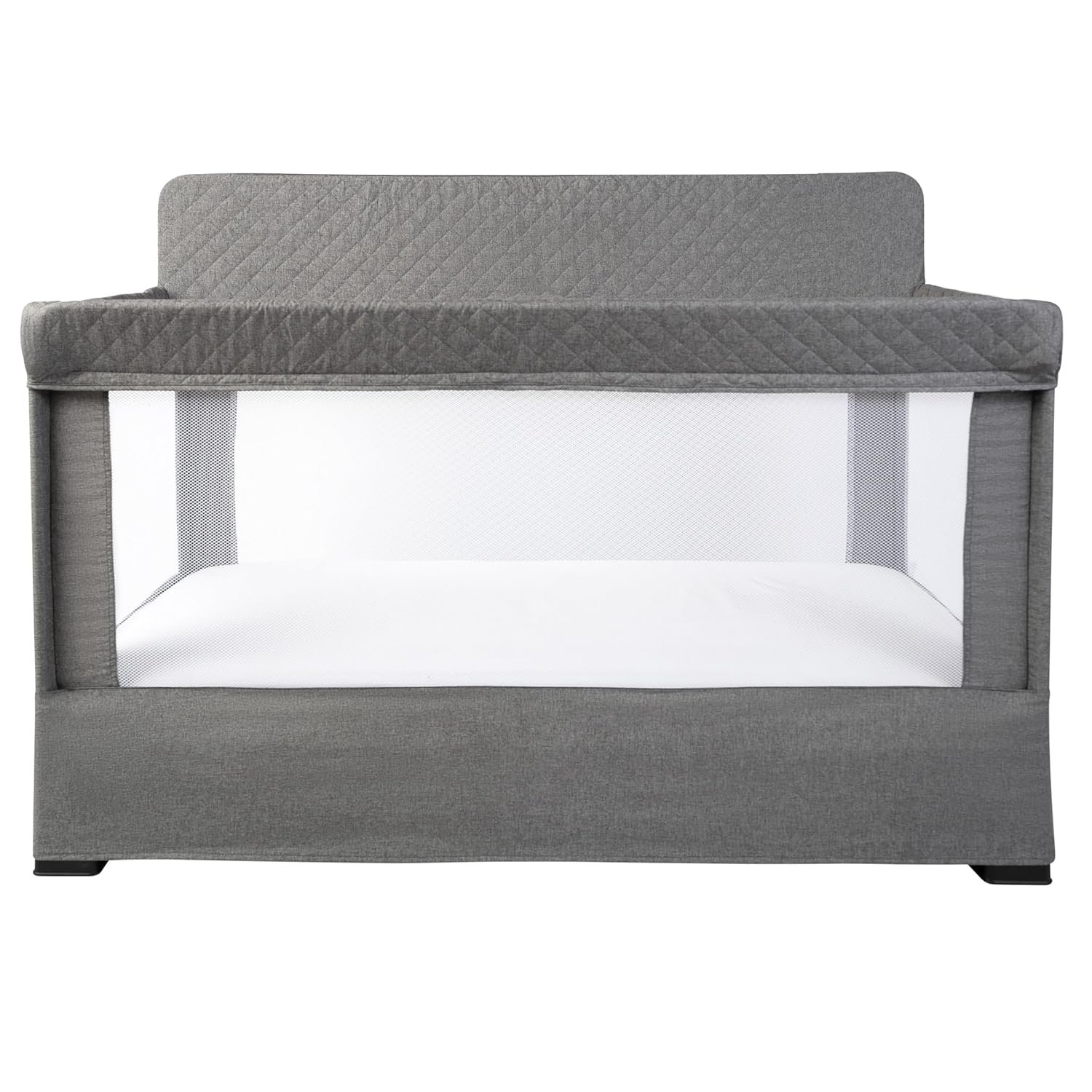 Baby Delight Lunaire Full Size Crib | Breathable Mesh Baby Crib | Tool-Free Assembly Baby Bed | Charcoal Tweed