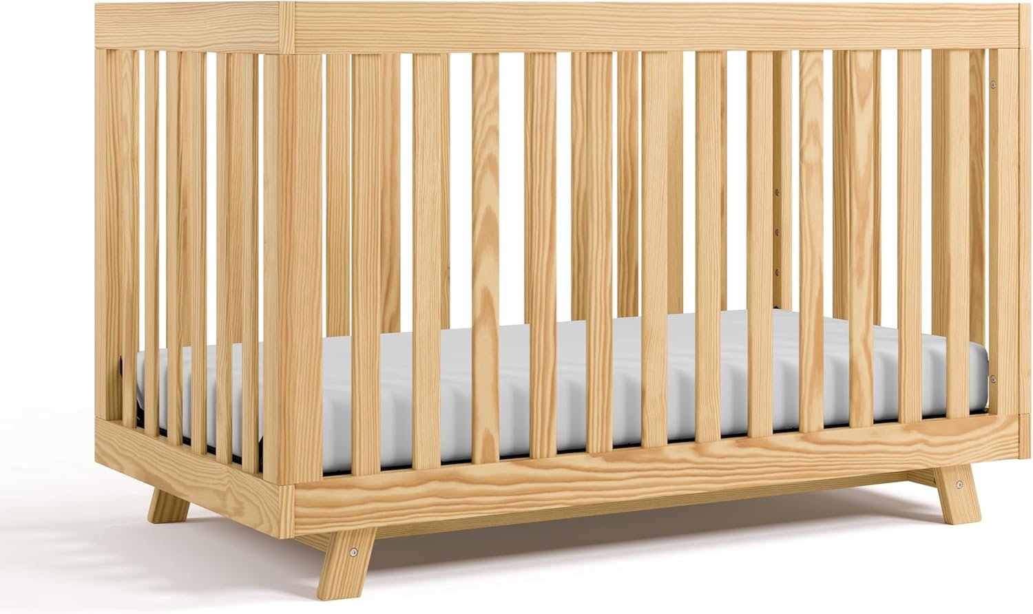 Storkcraft Beckett 3-in-1 Convertible Crib (Natural) – GREENGUARD Gold Certified, Fits Standard Crib Mattress, Converts to Toddler Bed and Daybed, 4 Adjustable Mattress Heights, Grow-with-Me Design