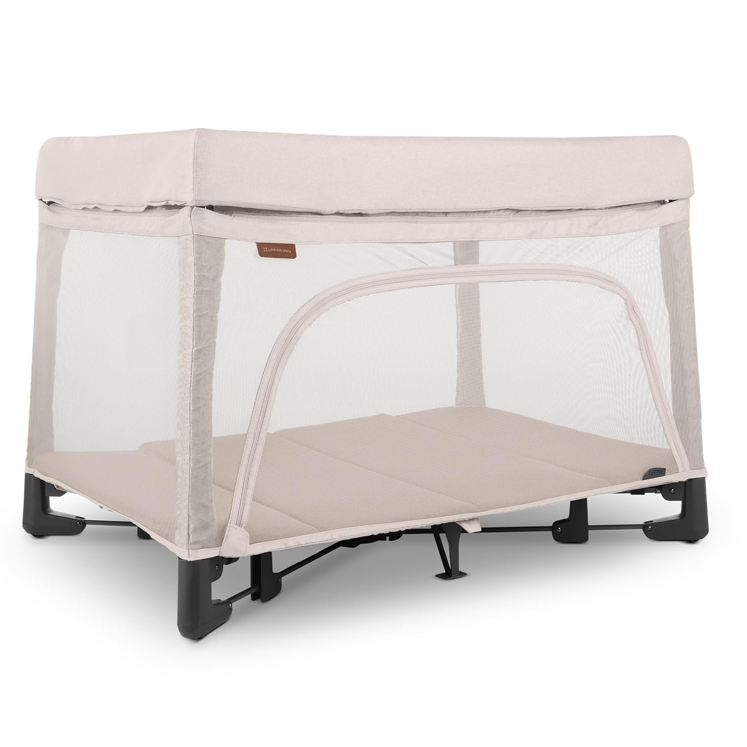 UPPAbaby Remi Playard | Deluxe 3-in-1 Portable Playard, Bedside Bassinet + Travel Crib| Mesh Bassinet, Mattress, Organic Cotton Mattress Cover + Storage Bag Included | Charlie (Sand Mélange)