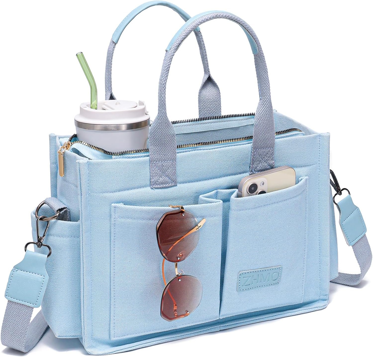 Canvas Tote Bag for Women,Women’s Bags Crossbody Bags Work Laptop Tote Bag Large Handbags Purse for Travel Nurse Teacher