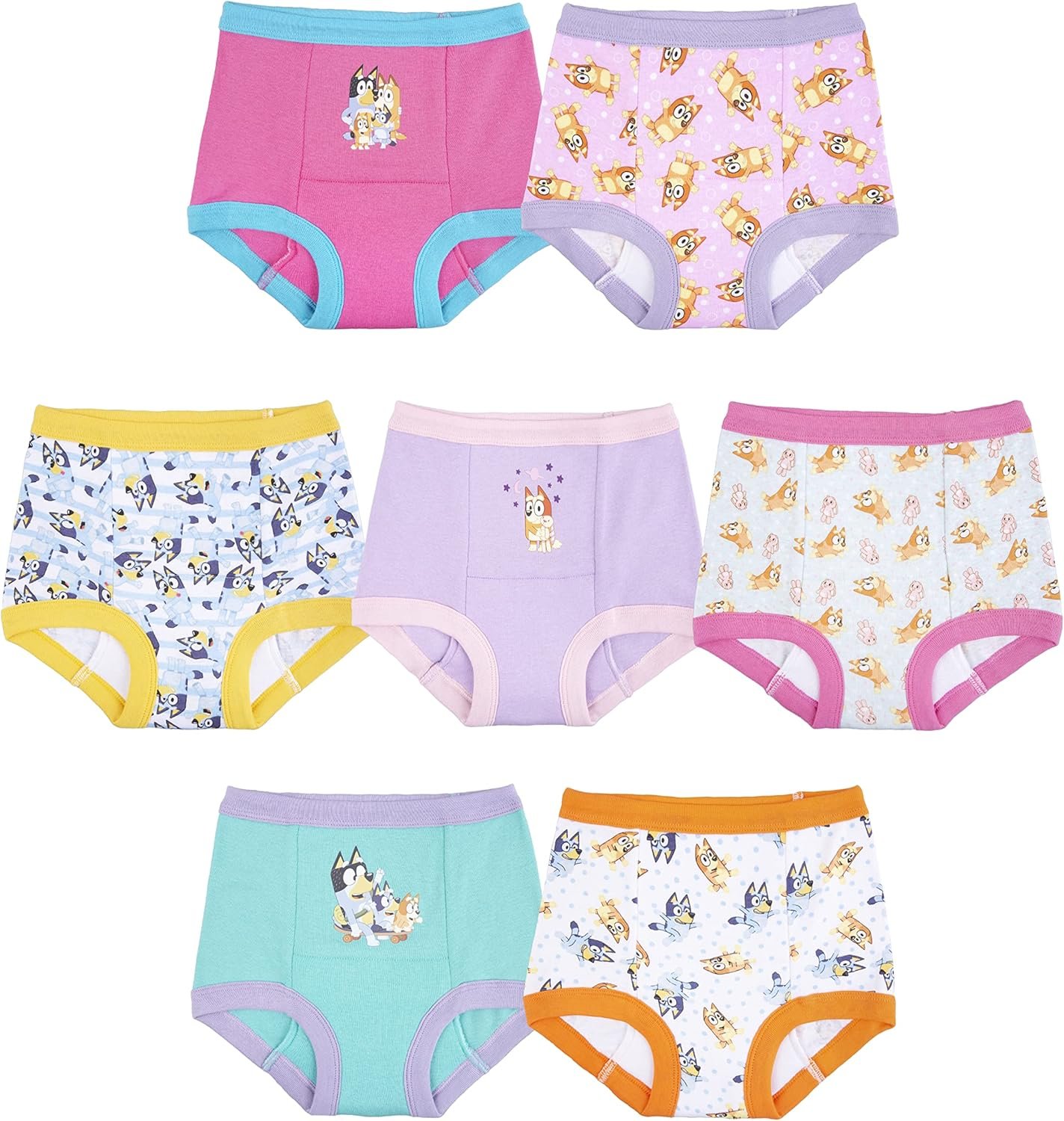 Potty Training Pants, 100% Cotton Padded Underwear, 7-Pack, Sizes 18 M, 2T, 3T and 4T