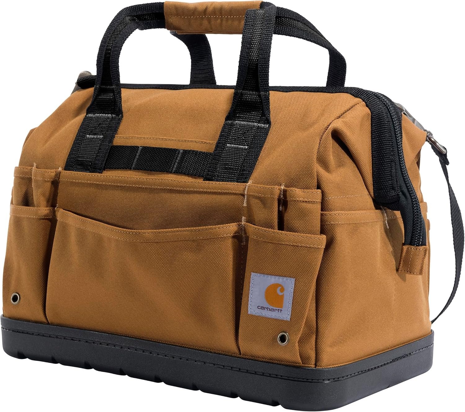 Carhartt Onsite Tool Bag, Durable Water-Resistant, Tool Storage Bag, Heavyweight w/Molded Base, 16-Inch, Carhartt Brown