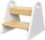 Toddler Step Stool, Wooden Step Stools for Kids, Kids Potty Training Stool with Handles, Rounded Corners Child Stepping Stool for Bathroom Sink, Kitchen, Bedroom(New-White)