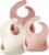 PandaEar Silicone Bibs for Babies Toddlers Girls| Adjustable Waterproof BPA Free Soft Durable Bibs for eating with Large Pocket Food Catcher