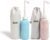 Juvo Peri Bottle Kit | Portable Travel Bidet, Handheld Squeeze Bottle with 2 Spray Nozzles, Cap and Storage Bag, Upside Down Use, 13.5 oz, Blue/Pink, 2-Pack