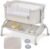 BABY JOY Baby Bassinet, 3-in-1 Rocking Bassinet w/Storage Basket, Double-Lock Design, 7 Adjustable Heights, Soft Mattress & Portable Travel Bag, Bassinet Bedside Sleeper for Newborns Infants (Beige)
