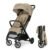 Inglesina Quid³ Stroller, Lunar Beige – Compact Reclining Travel Stroller for Baby & Toddler 0-55 lbs, One Hand fold, Airplane Overhead, Lightweight, Foldable, XL UPF 50+ Canopy