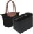 Fit Longchamp Organizer Insert, for Long Champ Le Pliage L Bag Handbag Women, with Cup Holder, Large/Black