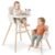 Mallify 3-in-1 Wooden High Chair, Convertible High Chairs for Babies and Toddlers, Baby Highchair with Adjustable Legs & Dishwasher-Safe Tray, Sleek Hardwood & Premium PU Cushion, Beige