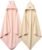 Huxie Baby Hooded Towel – Organic Cotton Baby Bath Towels, 32″ x 32″ Super-Soft and Absorbent Baby Towels for Newborn 2-Pack (Rabbit Blush/Bear Fog)
