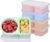 5 Pack Silicone Snack Containers, 2 Compartments Reusable Snackle Box with Lids, 8 oz, Rainbow