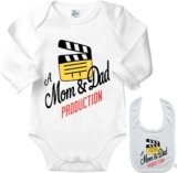 A Mom and Dad Production -Cute Newborn Girl/Boy Infant outfit Baby Onesie & Blb