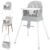 4-in-1 Baby High Chair, Convertible Highchair for Babies and Toddlers, Portable High Chair with Foldable Design, Booster Seat for Kitchen, Dining & Outdoor Use, Easy to Clean & Storage(Grey)