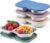 VITEVER 4 Pack Stainless Steel 2-Compartment Snack Containers with Lids, Reusable Snack Pack Containers, Lunch Box Accessories,Double Compartment Salad Dressing Containers to Go, 5.3oz