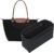 Purse Organizer Insert for Longchamp Le Pliage L Tote Bag, Felt Lightweight Long Champ Large Tote Divider Shaper with Cup Holder,Zipper Bags Inner Linner with 8 Deepened Pockets,L/Black