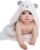 HIPHOP PANDA Hooded Towel – Rayon Made from Bamboo, Bath Towel with Bear Ears for Newborn, Babie, Toddler, Infant – Absorbent Large Baby Towel – Bear, 30 x 30 Inch