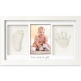 KeaBabies Baby Hand and Footprint Kit – Clay Handprint Keepsake Frame, Newborn Nursery Picture Frame, Personalized New Mom Gifts for Baby First Christmas Shower (Alpine White)