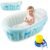 PandaEar Baby Inflatable Bathtub, Portable Travel Baby Infant Bath Tub Toddler Bathtub with Air Pump, Foldable Non-Slip Shower Basin Mini Air Swimming Pool for Newborn (Whale Blue)