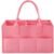 PandaEar Baby Diaper Caddy Organizer, Portable Diaper Holder Organizer Nursery Storage Basket for Wipes & baby stuff, Collapsible Baby Organizer with Divided Design (Light Pink)