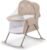 Kinderkraft LOVI Travel Bassinet for Baby, Portable Folding Baby Bed with Built-in Mosquito net, Adjustable Hood and an Additional Cradle Function, Beige