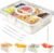 Snackle Box Container,Portable Snack Box 8 Compartment Divided Serving Tray with Lid,Clear Storage Organizer for Fruit Candy Nuts Veggie-Perfect for Road Travel Party (1 Pack-8 Compartments)