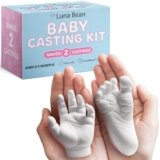 Luna Bean Baby Footprint and Hand Casting Kit (2 Pack) Personalized Baby Gifts for New Mom – Infant Newborn Foot Handprint Keepsake Mom to Be Gift